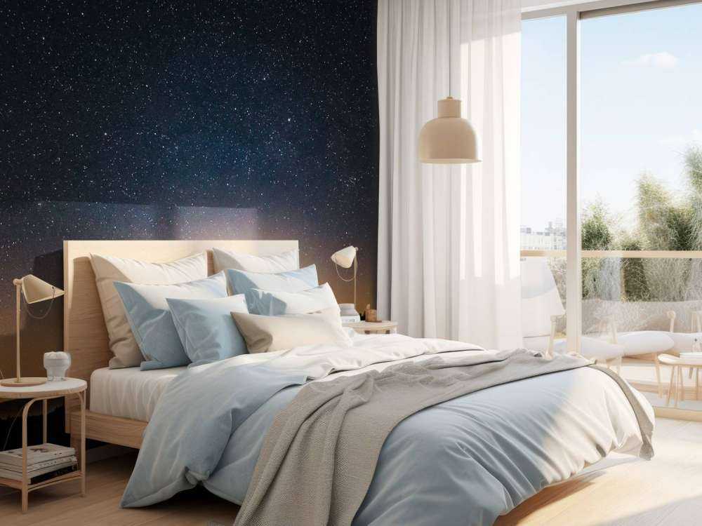 Solnedgang med stjerner