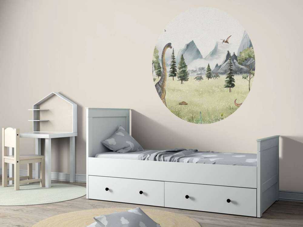 Landskap med färgdinosaurier