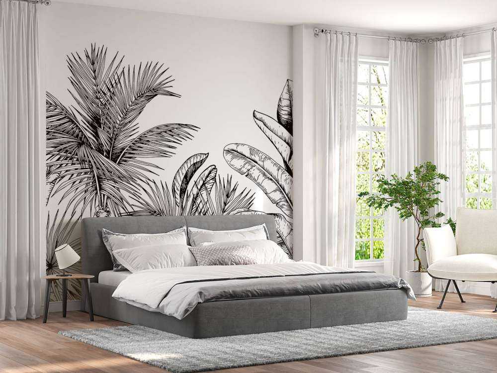 Palmer och bananblad