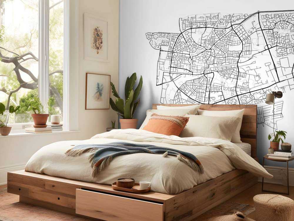 Karta över Leeuwarden, vit