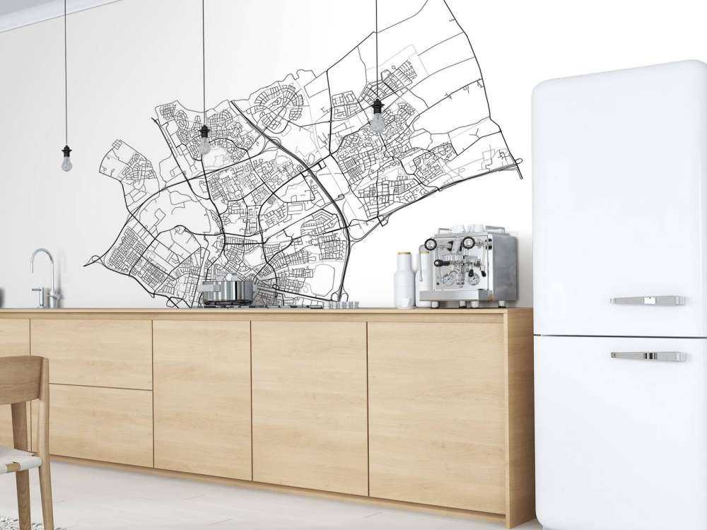 Karta över Den Bosch, vit