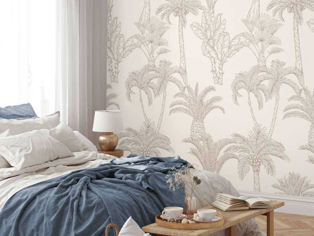 Djungel linjekonst beige