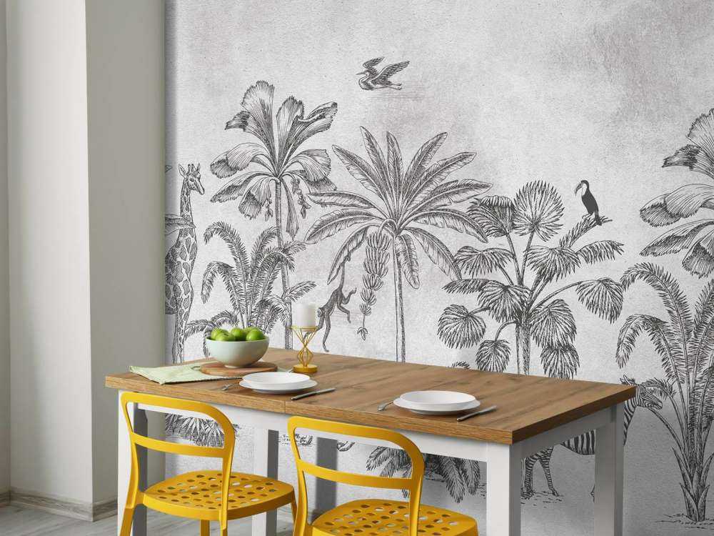 Tropiska djur djungel grå