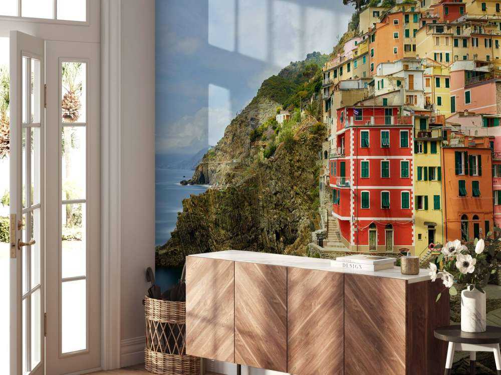 Italienska stugor vid kusten