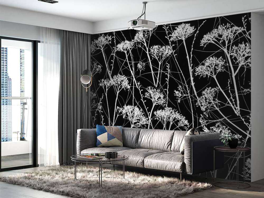 Siluett av torkade växter