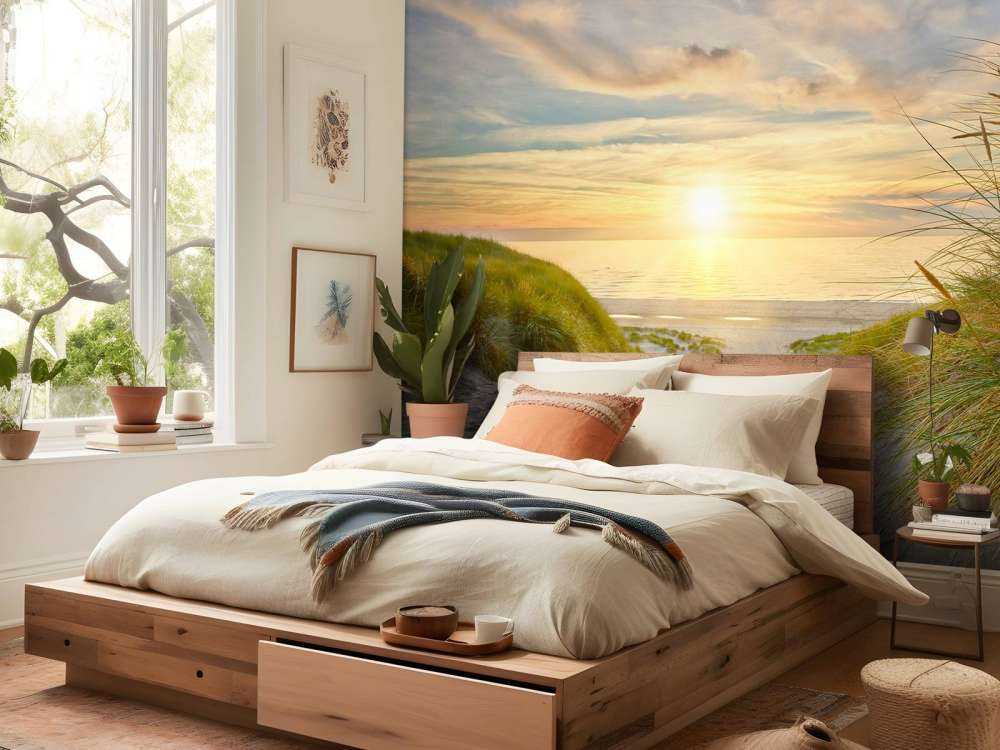 Solnedgång vid sanddynstranden