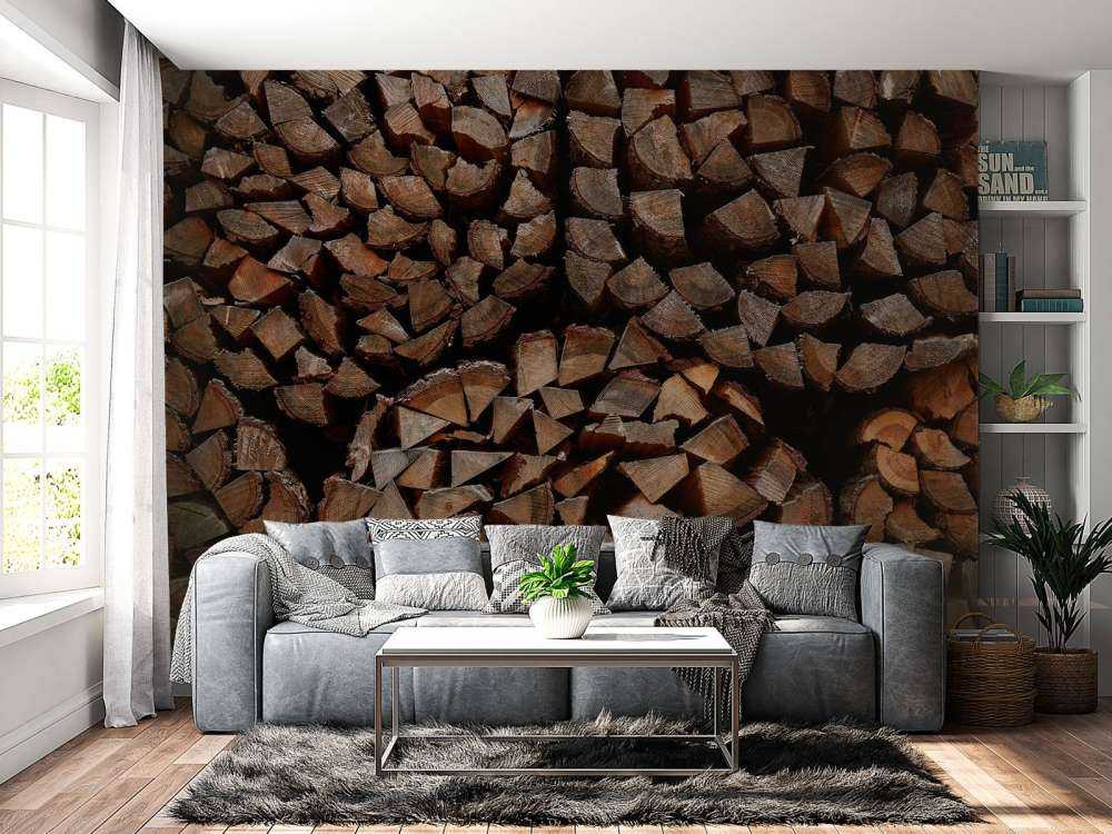 Runda högar av trä