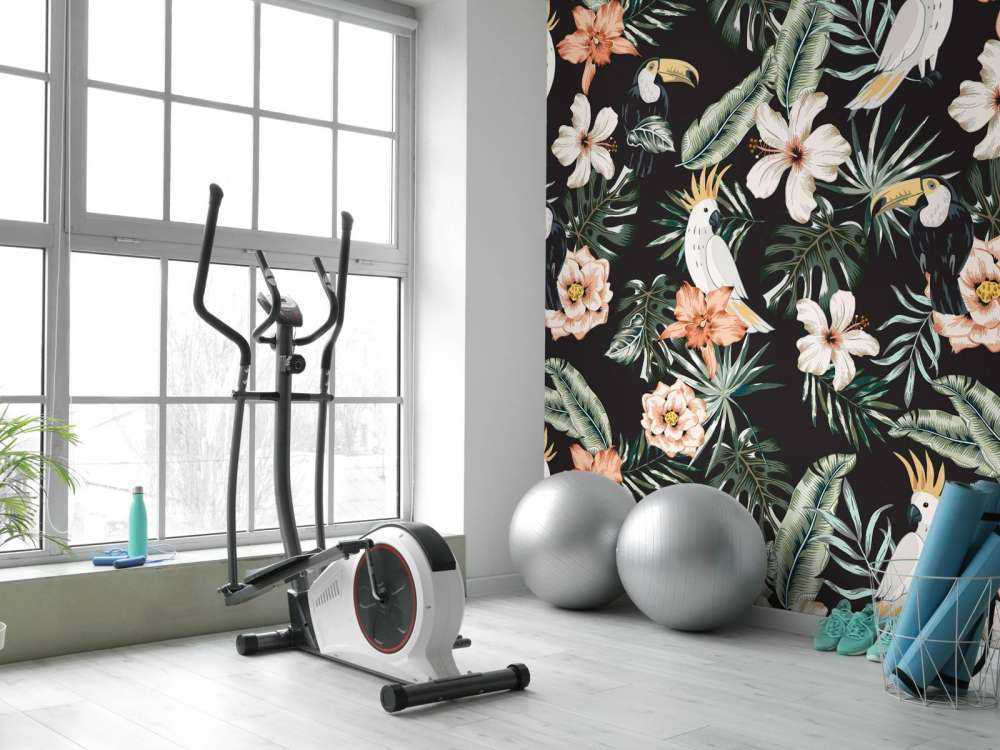 Tropisk thavn och papegoja