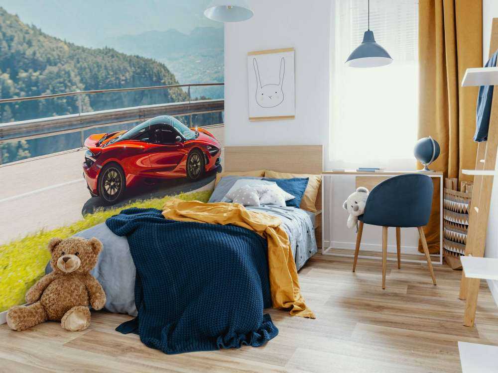 Ridande genom bergpanorama