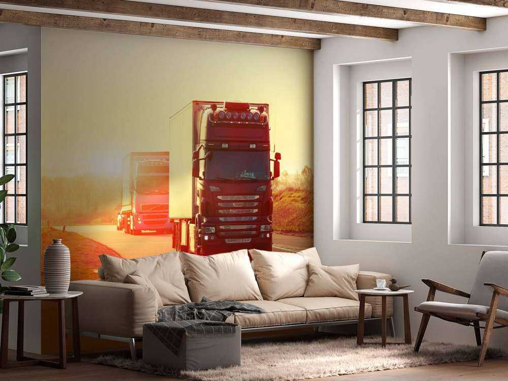 Lastbilar på en motorväg