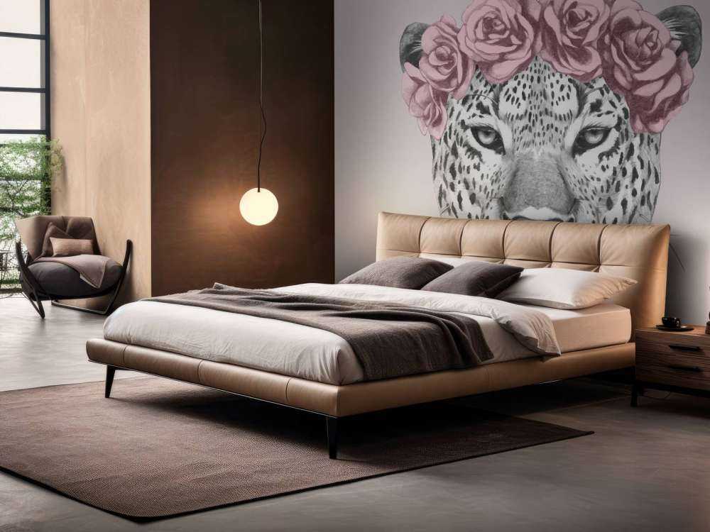 leopard med rosa blommor