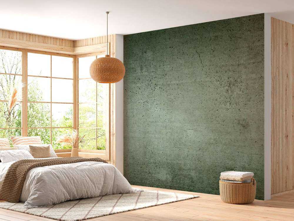 Grønn betongvegg