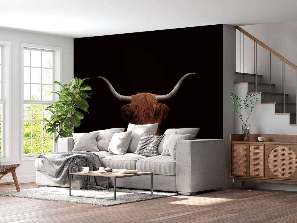 Det skotske høylandet på mørkt tapet