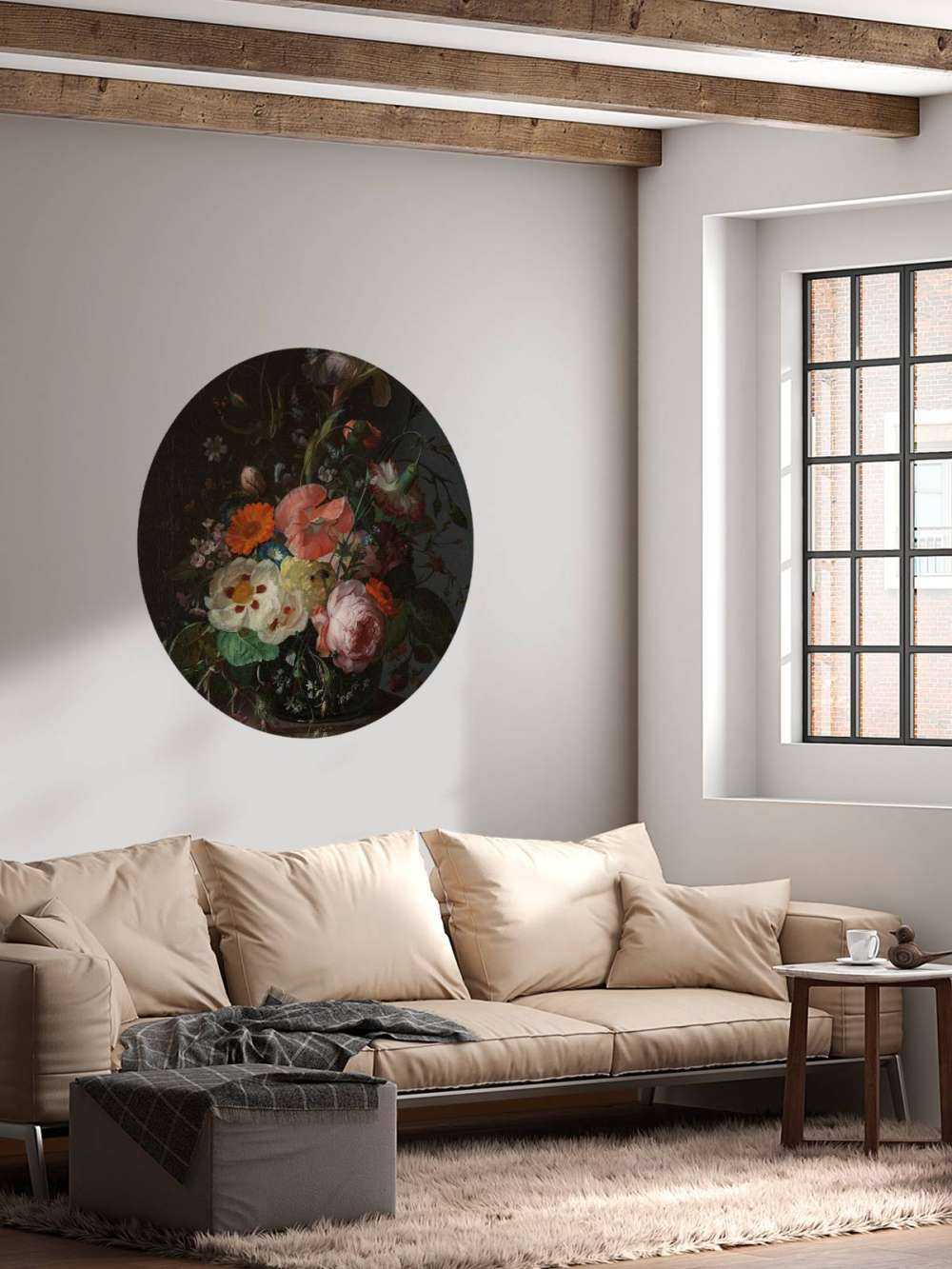 Stilleben med blomster på en marmor benkeplate