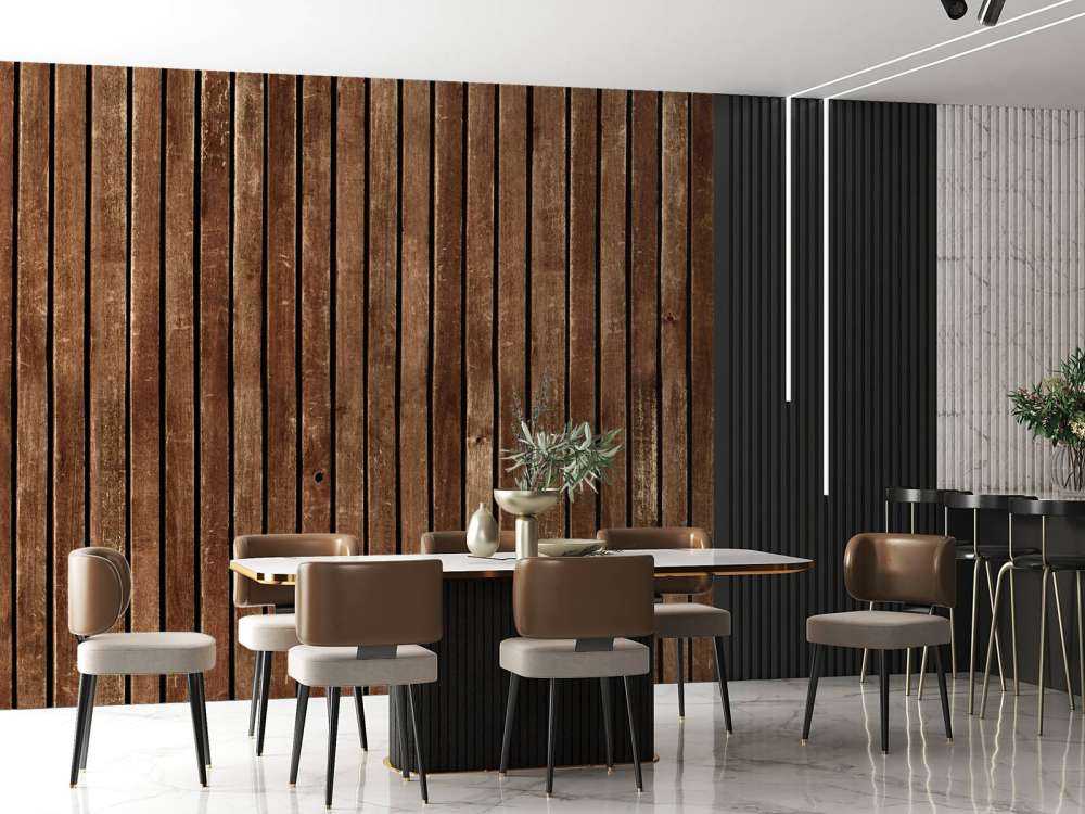 Mørke vertikale treplanker