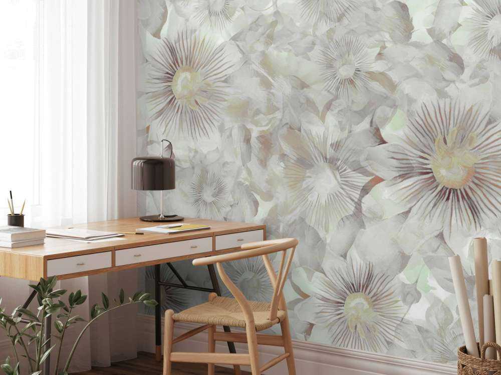 Botanisk akvarell eleganse tåkete grå