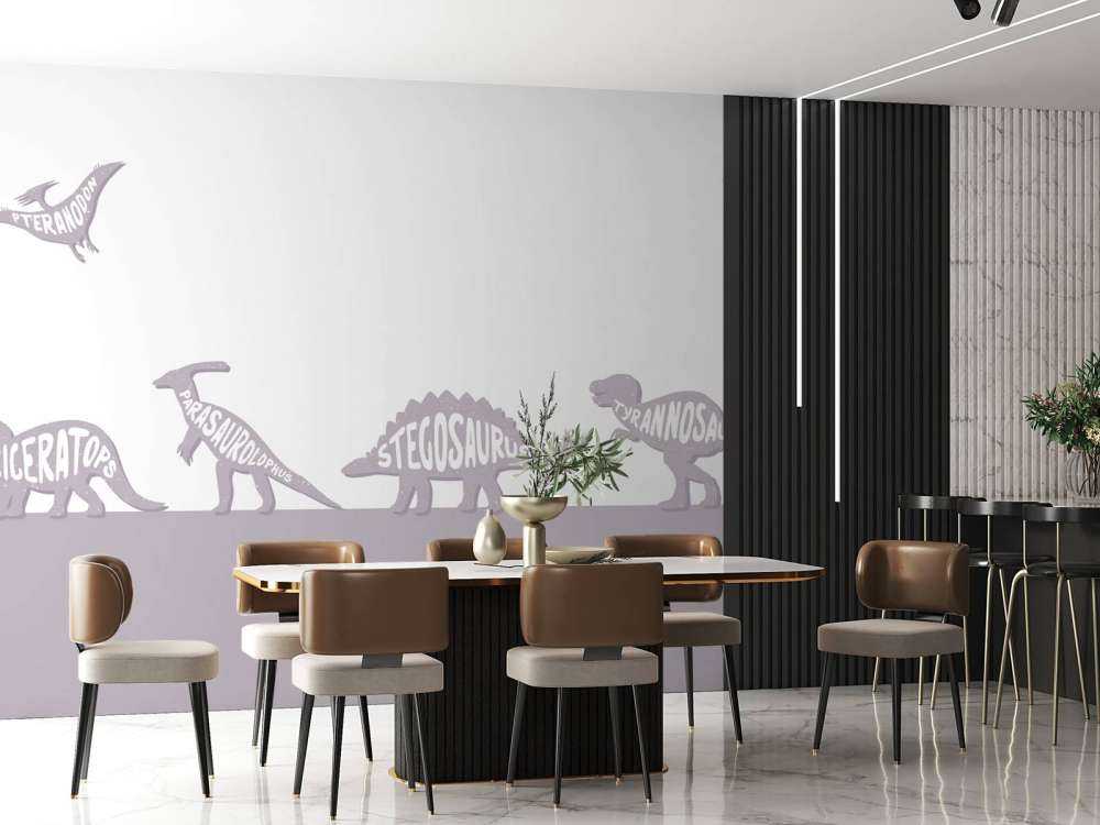 Dinos med tekst i rosa