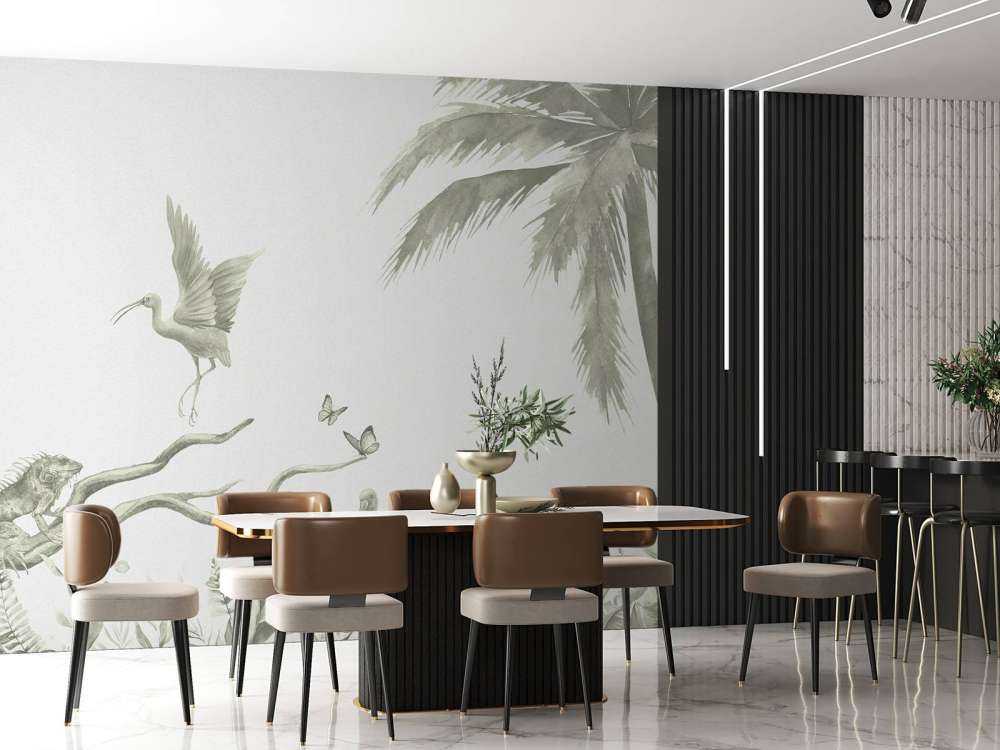 Gren med jungeldyr i grønt