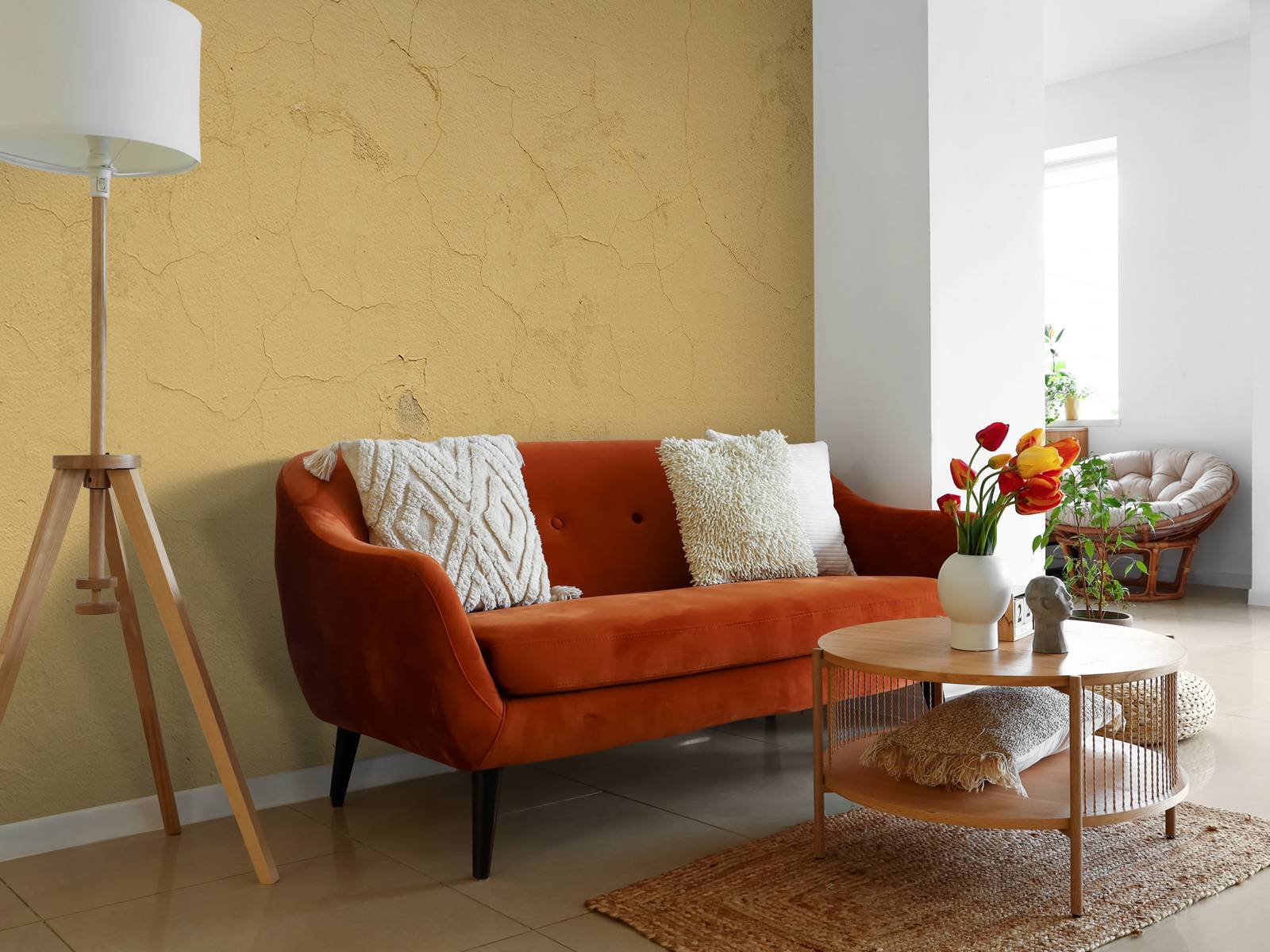 Vegg med sprukket maling