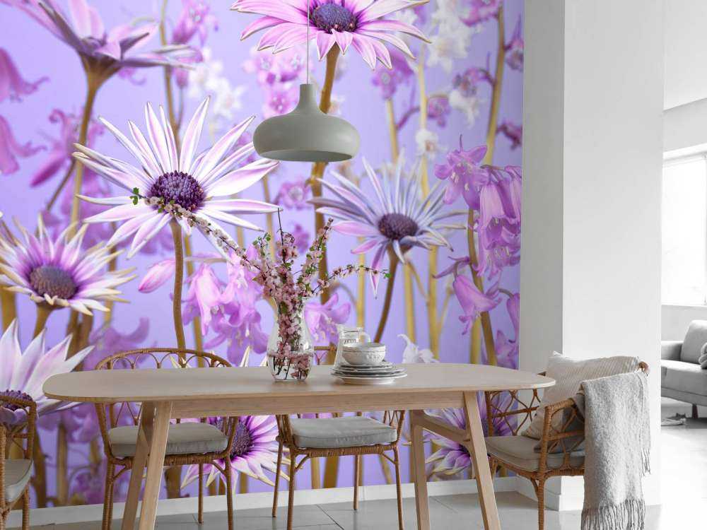 Fargerike lilla blomster