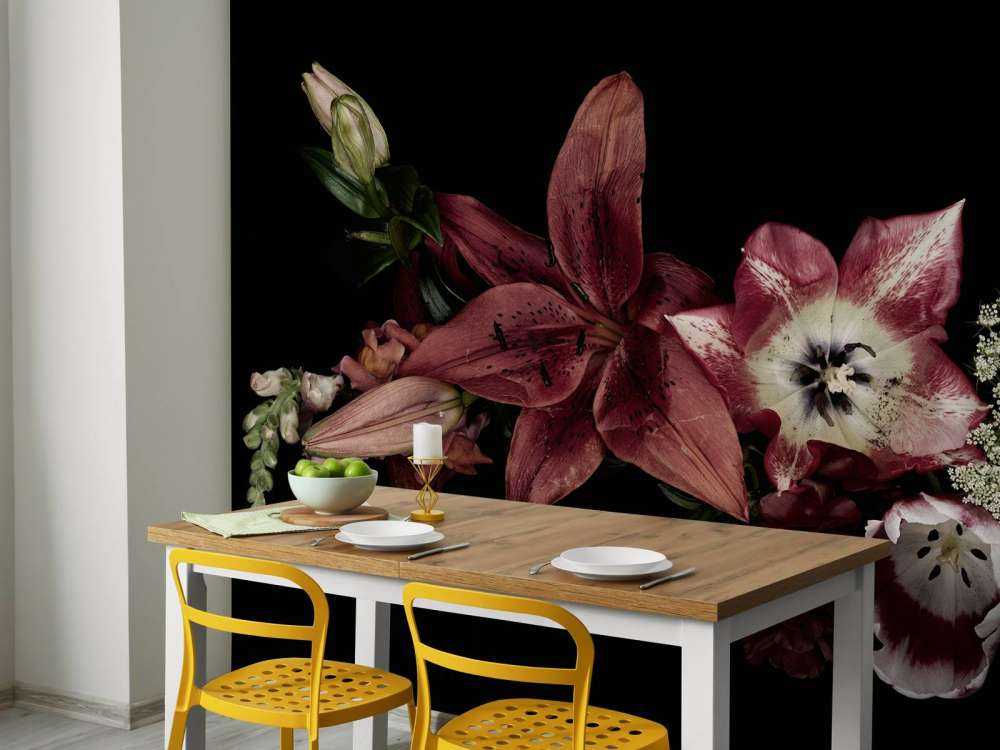 Kompositt fargerike blomster