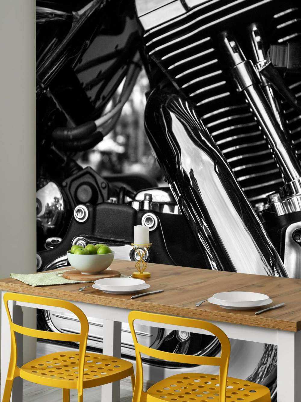 Glänsande motorblock