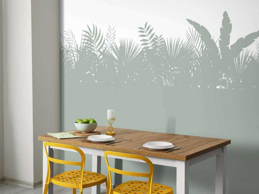 Silhuetter palmblad, ljusgröna