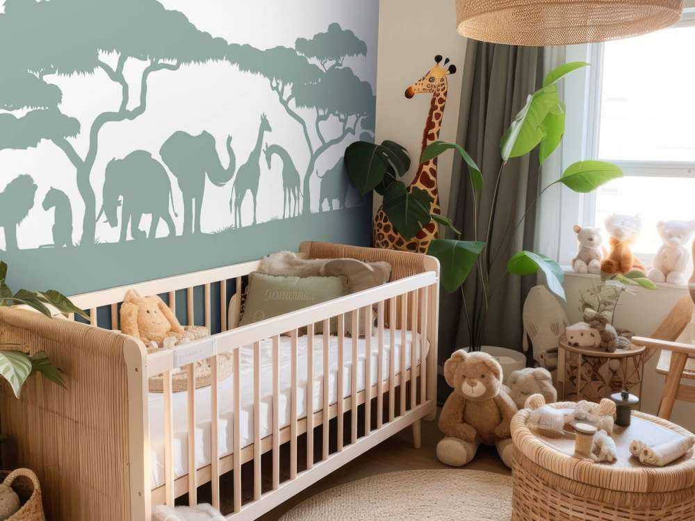 Silhuett safari djur, ljusgrön