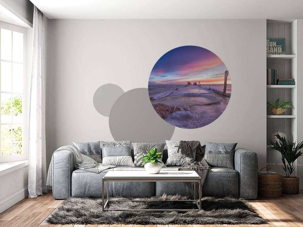 Stolphuvuden på det frysta Östersjön