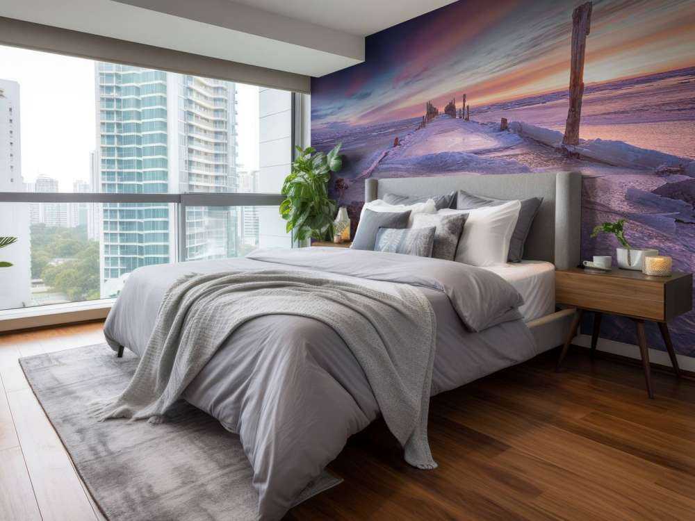 Stolphuvuden på det frysta Östersjön