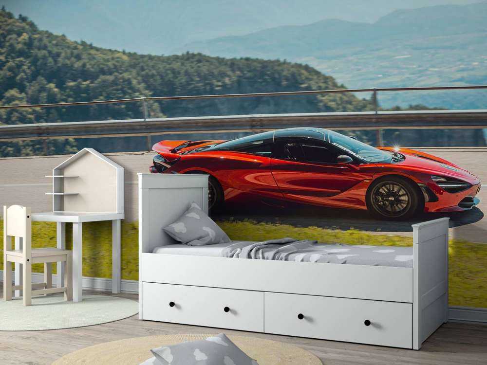 Ridande genom bergpanorama