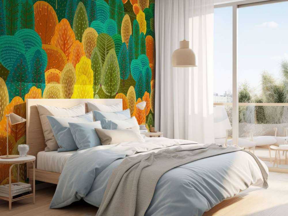 Färgglatt skogsmönster