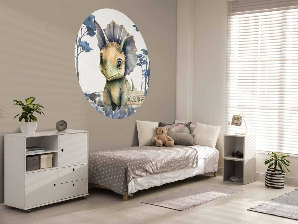 Baby triceratops i den blåa djungeln
