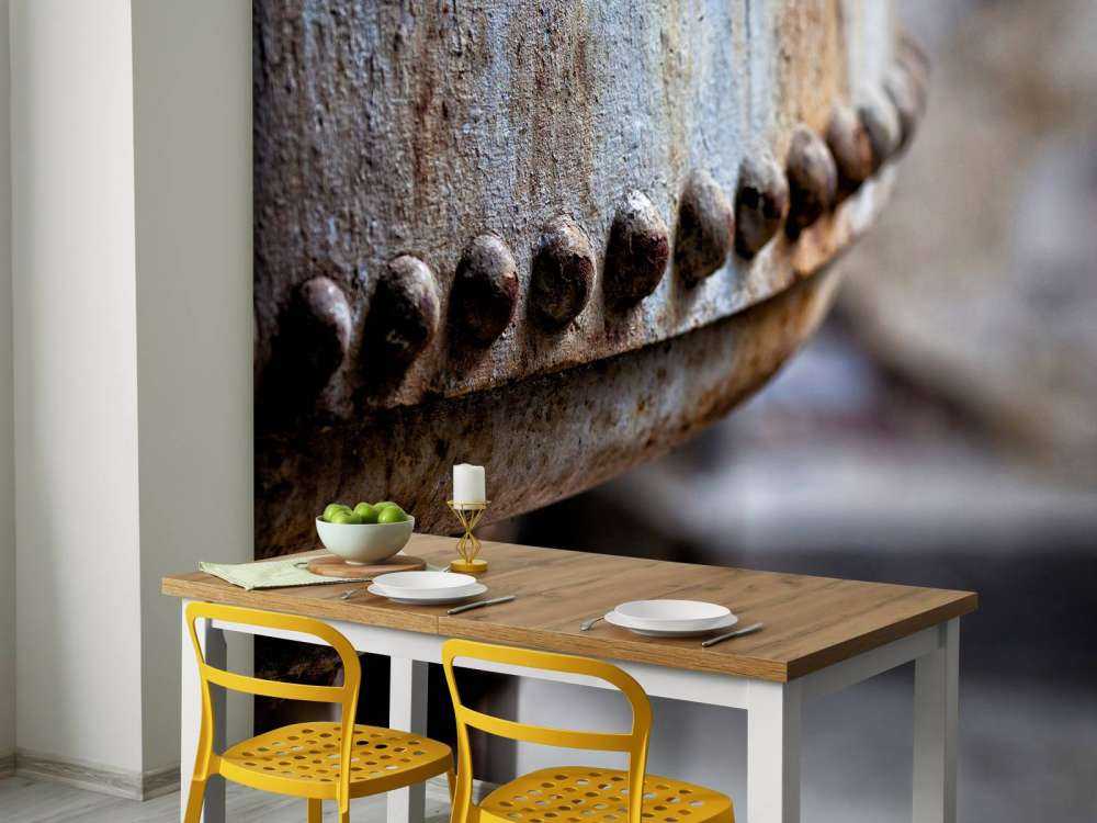 Detalj av en rostig ångpanna