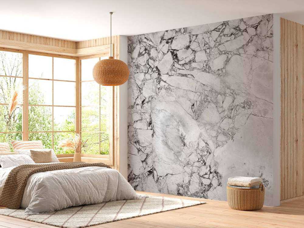 Svart och vit marmor med grov struktur