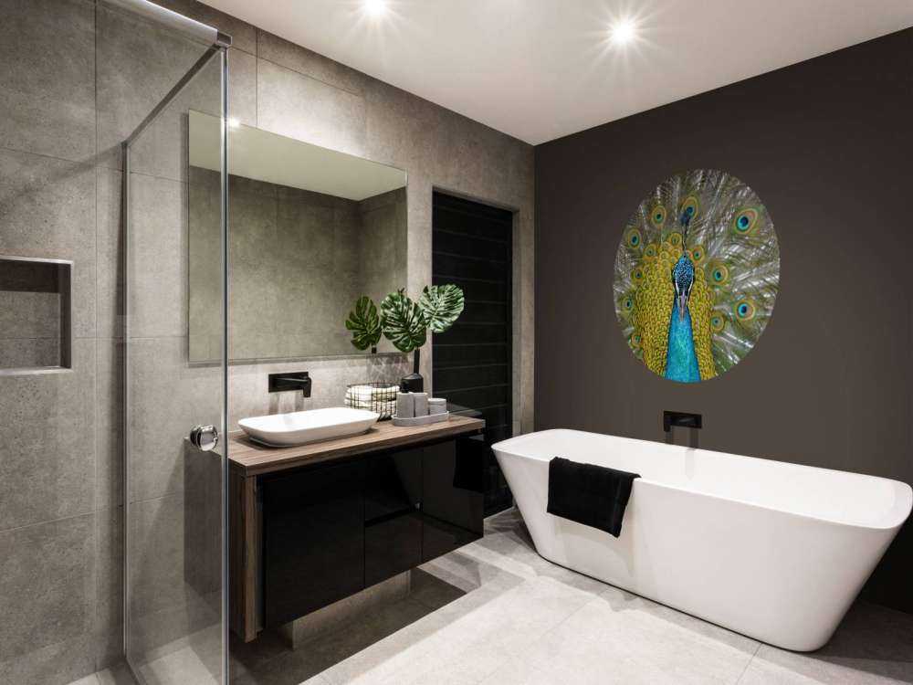 Framsida av en påfågel