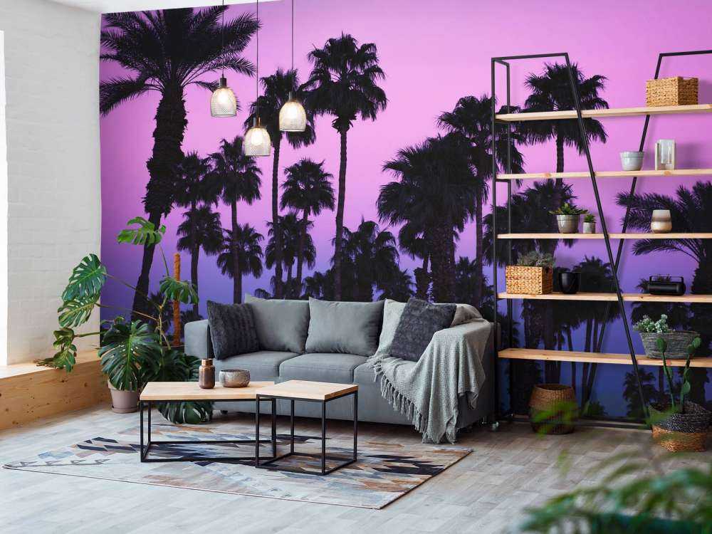 Palms with Pink Sky