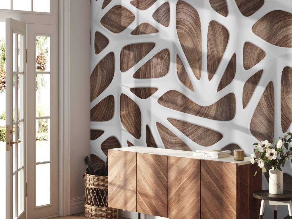 Vitt mönster på trä