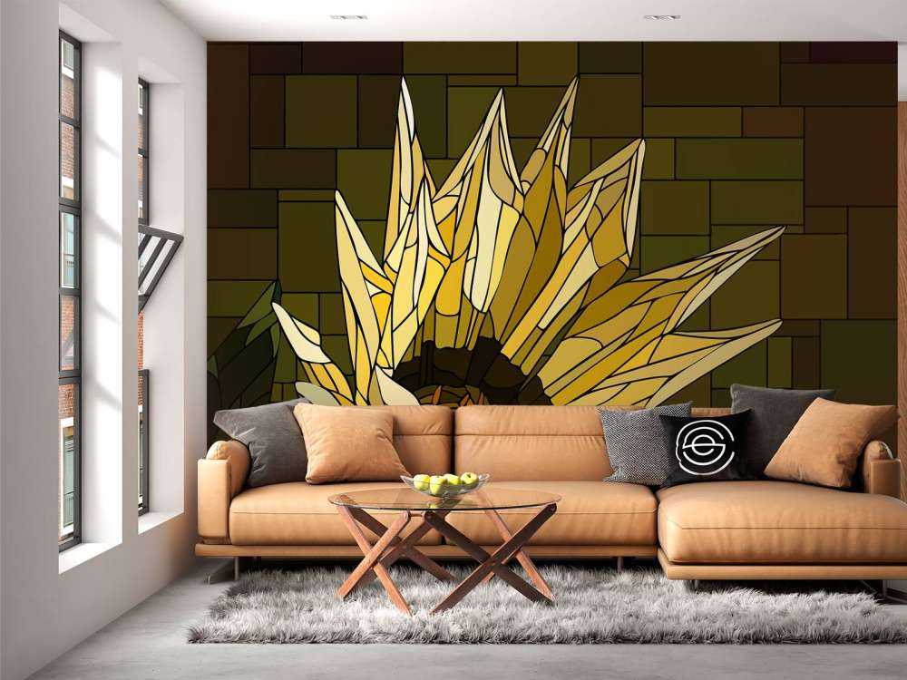 Gul gazania i blomst