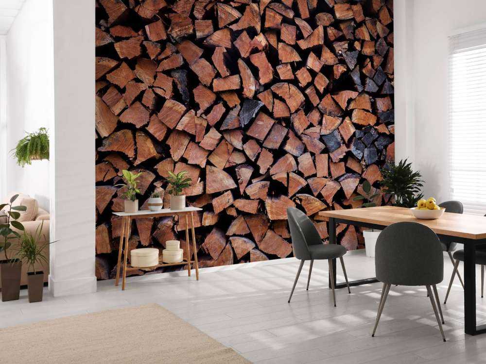 Flækket og stablet træ