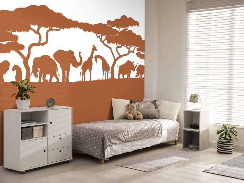 Silhuet safaridyr, rustfarve