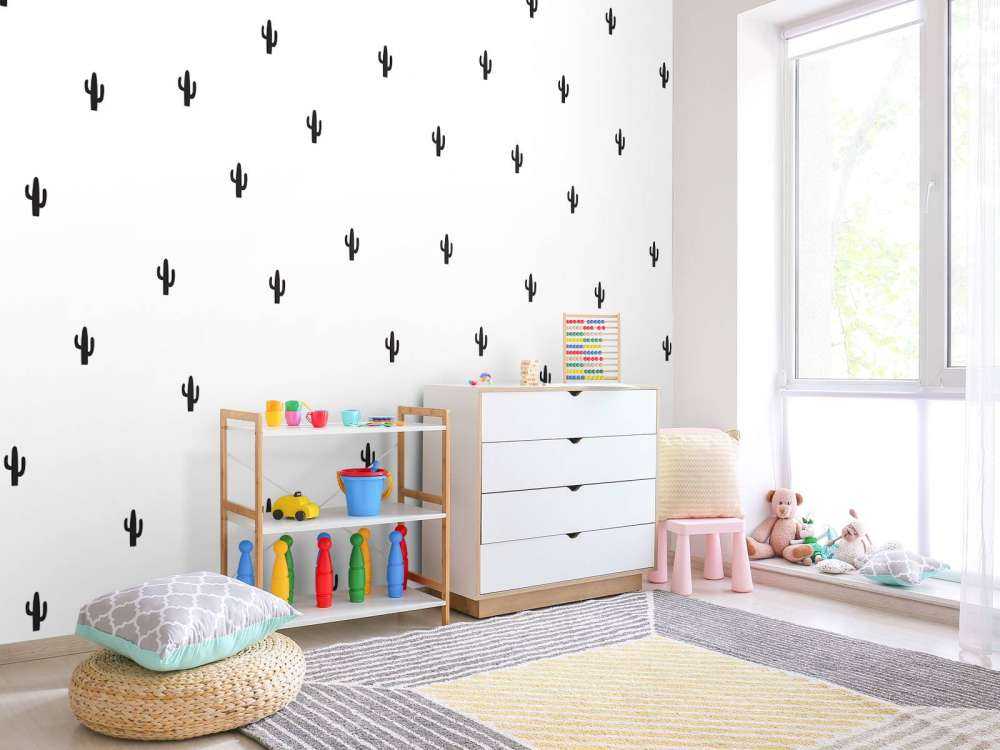 Kaktus i sort og hvid