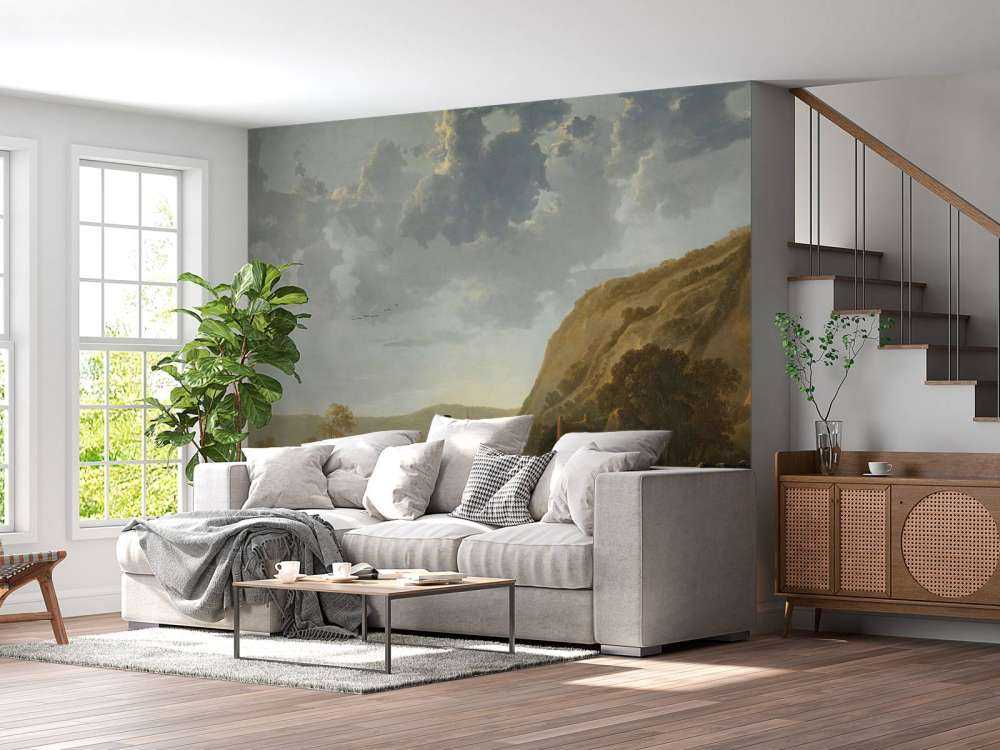 Flodlandskab med ryttere