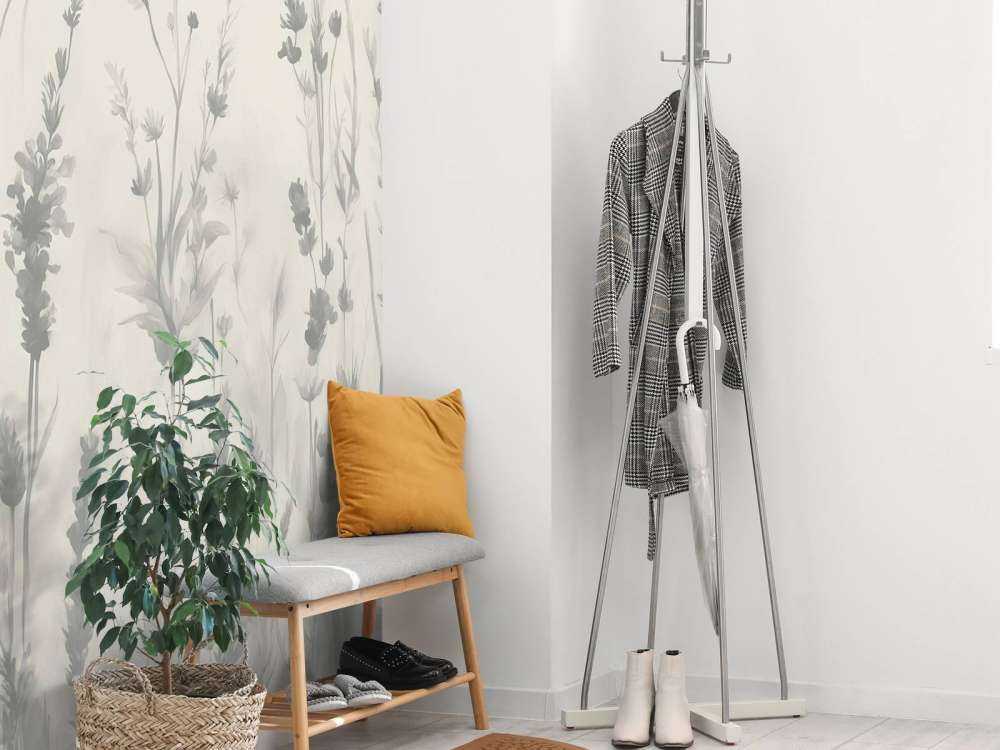 Lavendel Eng Sømløs Elfenben Hvid