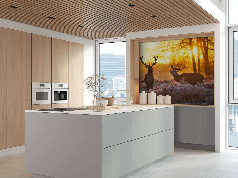 Herten bij zonsondergang