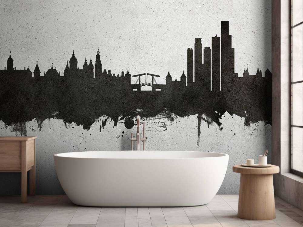 Akvarel skyline, Amsterdam