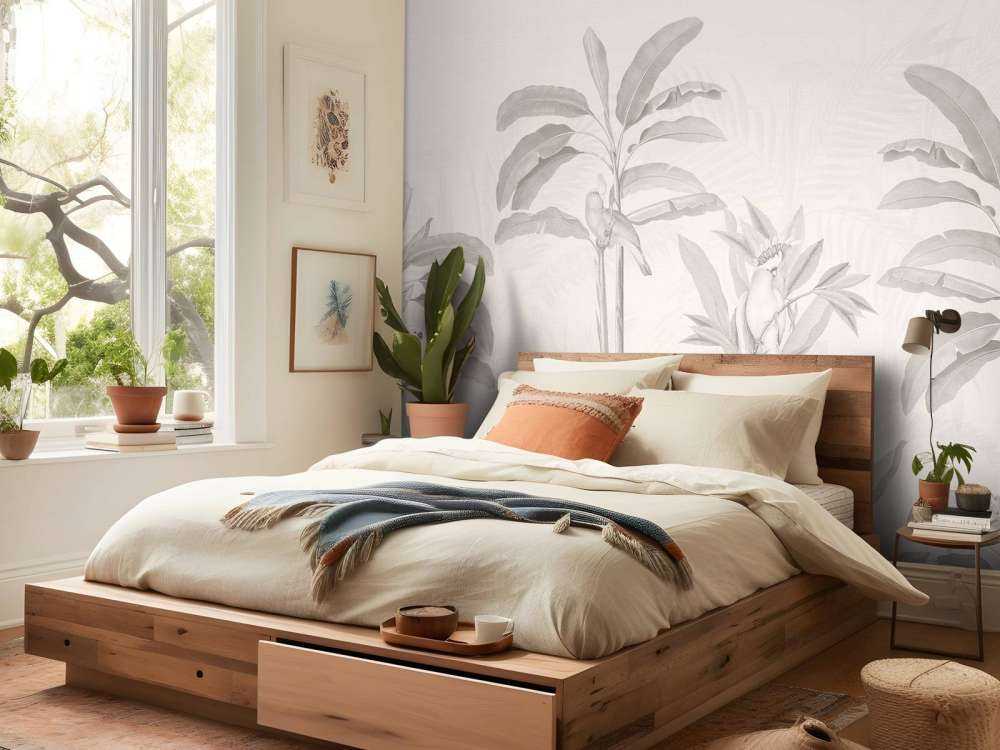 Vintage jungle-landskab - sepia