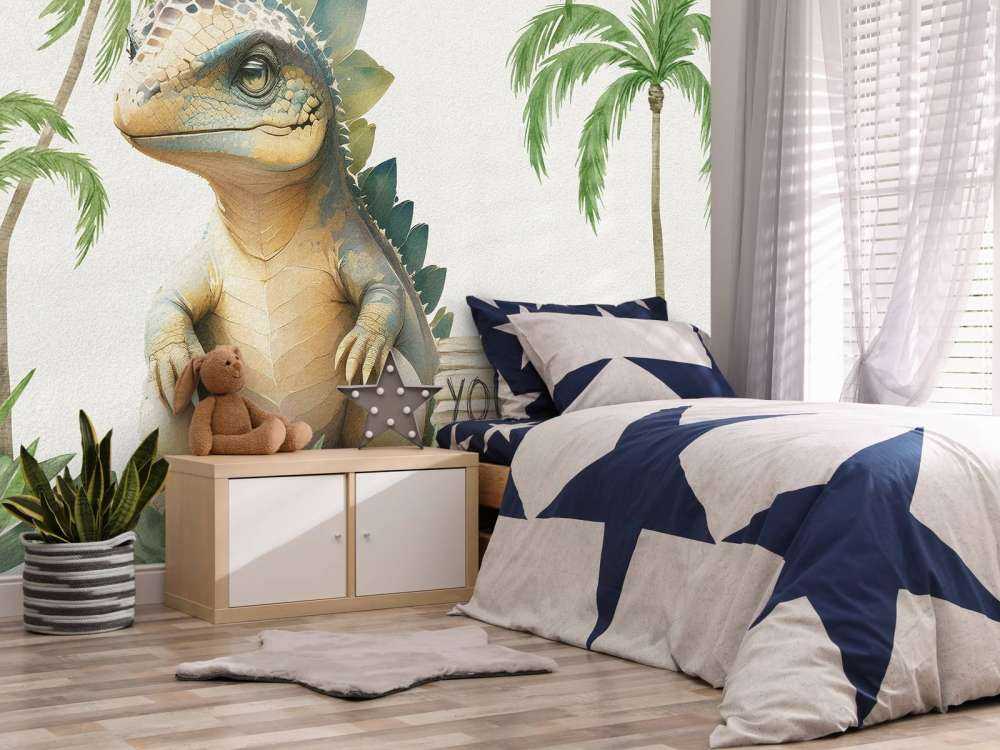 Baby stegosaurus i junglen