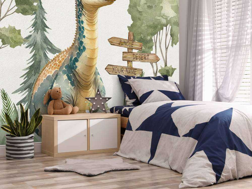 Baby brachiosaurus i junglen