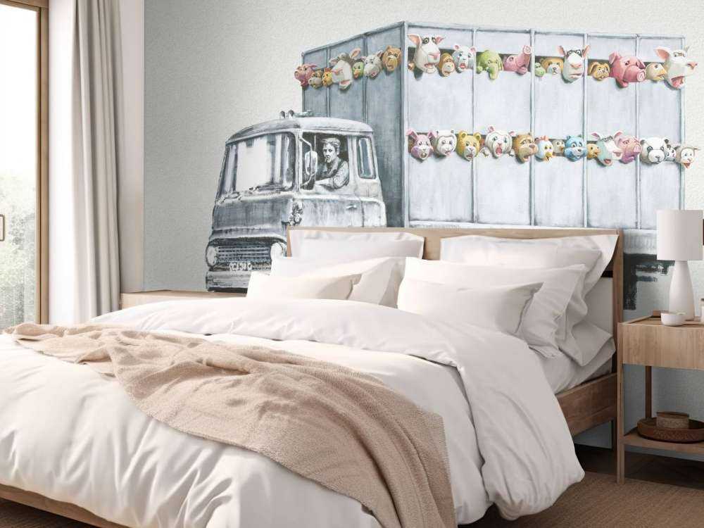 Banksy - Meat truck, concrete